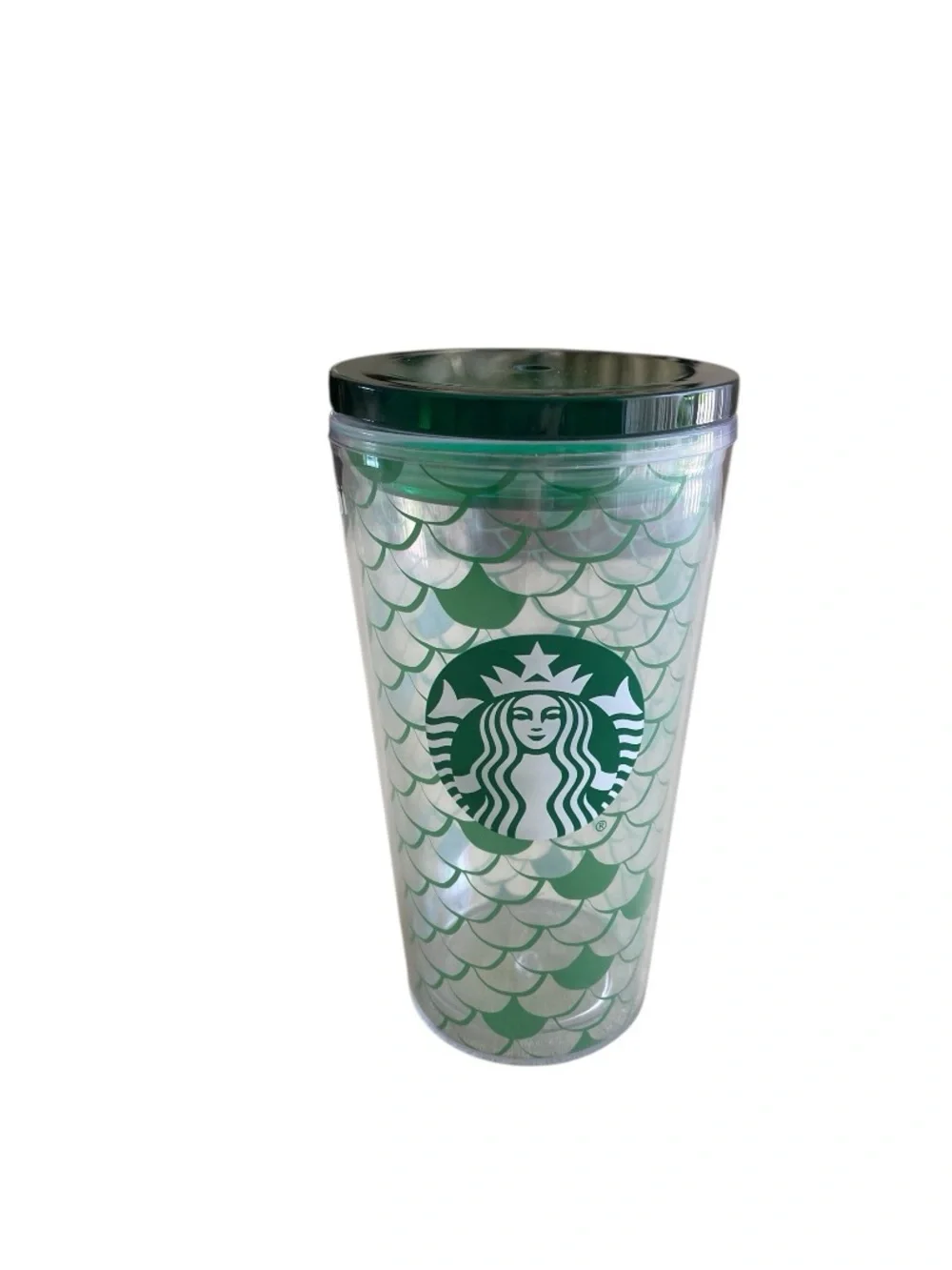 Starbucks 2021 Mermaid Scale Acrylic Cold Cup Tumbler 16oz Grande Collectible